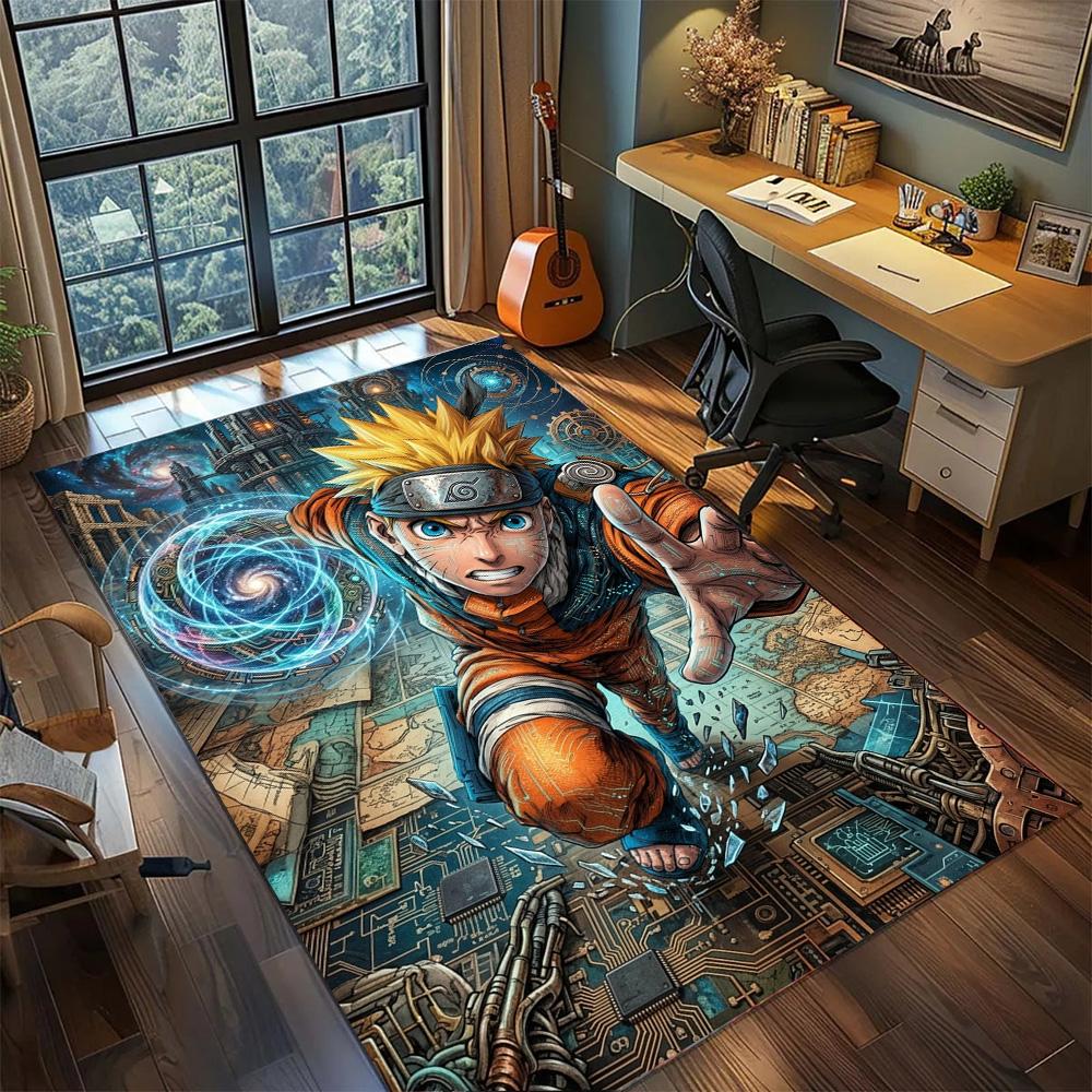 Naruto Anime Rug Carpet Non Slip Washable Floor Mat Large Area Rugs for Bedroom Gamer Room