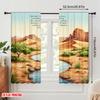 2pcs 2D flat printing Drapes Desert Oasis Streams Isaiah Polyester Without Electricity Birthday Party Perfect for Holiday Party