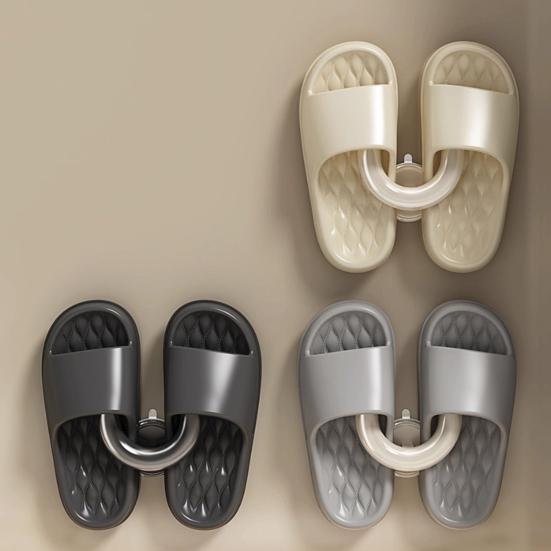 Yousheng 2PCS Shoe Rack U Shape Suction Cup Hook Non-Slip Stable Support No Drilling Slipper Rack for Towels