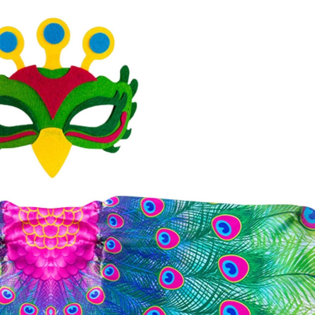 Peacock Cape with Carnival Role Play Halloween Dress Up for Child Toddler