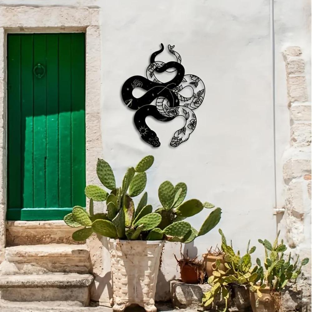 Two Headed Snake Metal Wall Art Indoor Outdoor Decor Modern Classic Luxury Home Halloween Christmas Gift