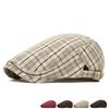 Spring Summer Thin British Plaid Beret Men Women Retro Forward Cap Outdoor Sunscreen Breathable Cap
