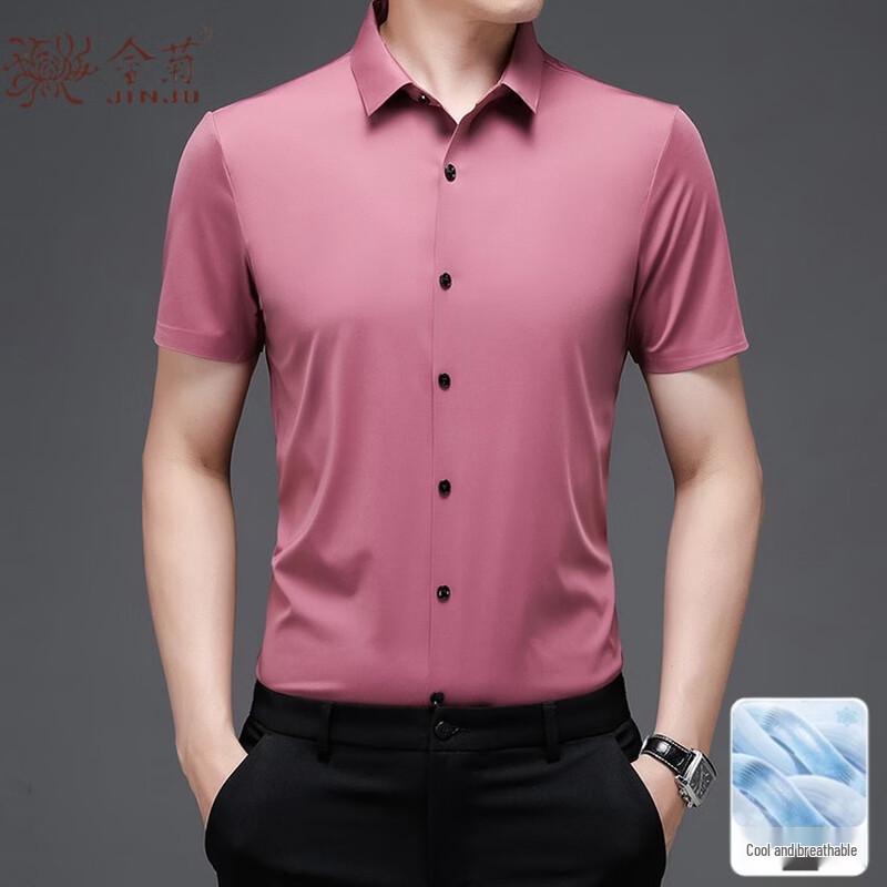 Men s Business Casual Short-Sleeve Wrinkle-Free Polo Shirt XL