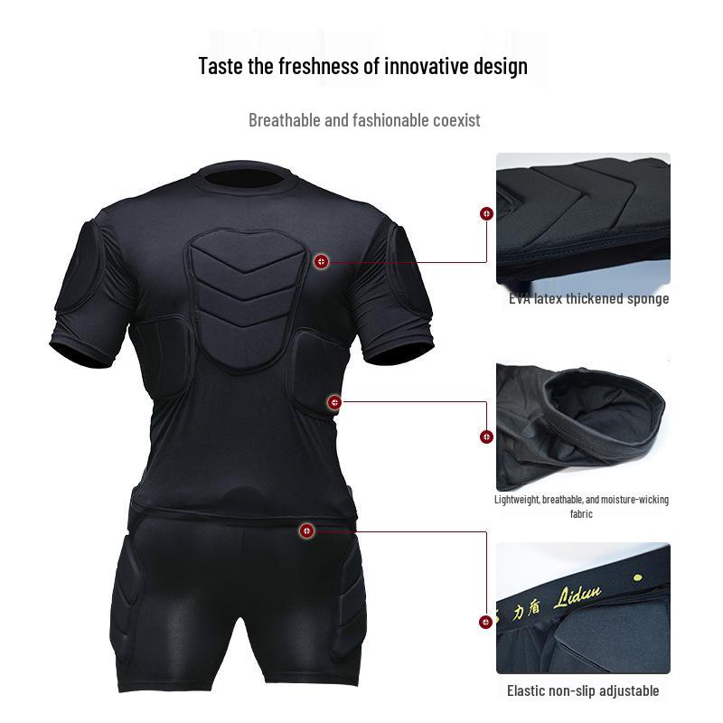 Long Sleeve Padded Goalkeeper Jersey Set for Football & Basketball Training