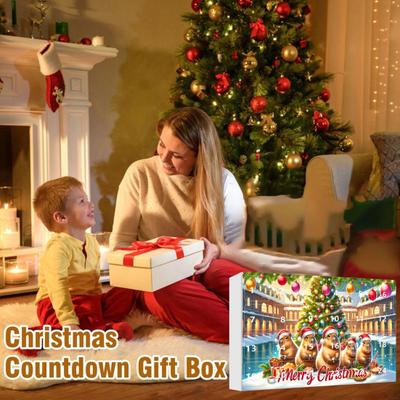 Yousheng Capybara Advent Calendar Christmas 2D Capybara Decorations 24 Day Countdown To Christmas Calendar for Tree Car Wall Home Festive Holiday
