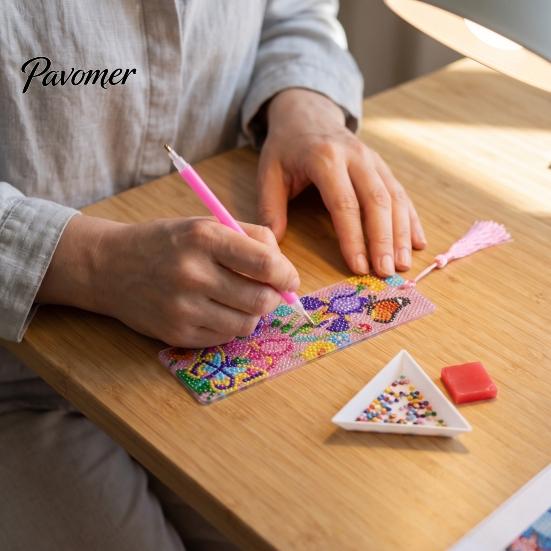 Adult Craft Projects 4PCS Christmas Theme Diamond Painting Bookmarks, Creative DIY Art Kits, Reading Accessories Stress Relief Portable Book