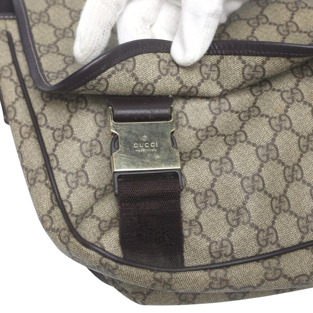 GUCCI GG plus GG Supreme Shoulder Bag GG Supreme Canvas Brown 201732 002122 Used