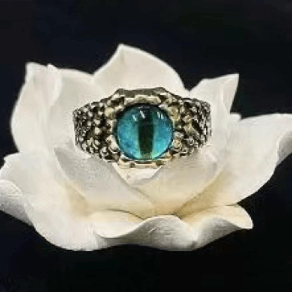 Zinc Zinc Alloy Copper Devil's Eye Ring Vintage Opening Finger Ring Glaze Luxury Ring  Clothes Accessories