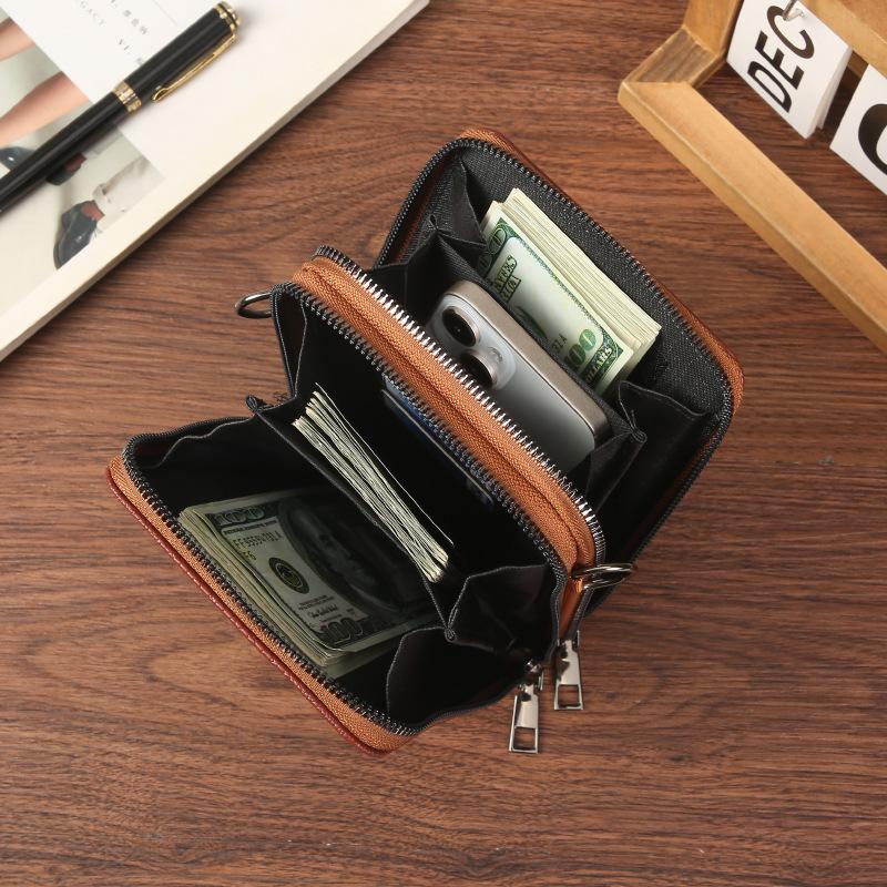 Fashion Men's Crossbody Bags New Crocodile Texture Shoulder Bags Fashion Small Zipper Cell Phone Bags Male Business Handbags