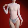 Women Bodysuit Sexy Oil Shiny Glossy Perspective Swimsuit Tights Transparent High Elastic Silky Tights Exotic Lingerie