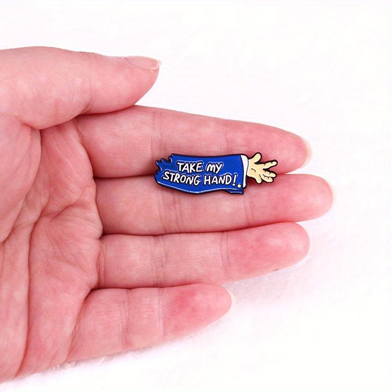 "Take my strong hand!" Halloween horror arm brooch badge Perfect for Pin Collectors