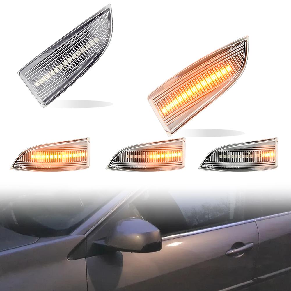 2PCS Dynamic Turn Signal Light for Renault Megane MK3 Laguna III X91 Scenic Fluence Side Rear Mirror Sequential Indicator Light
