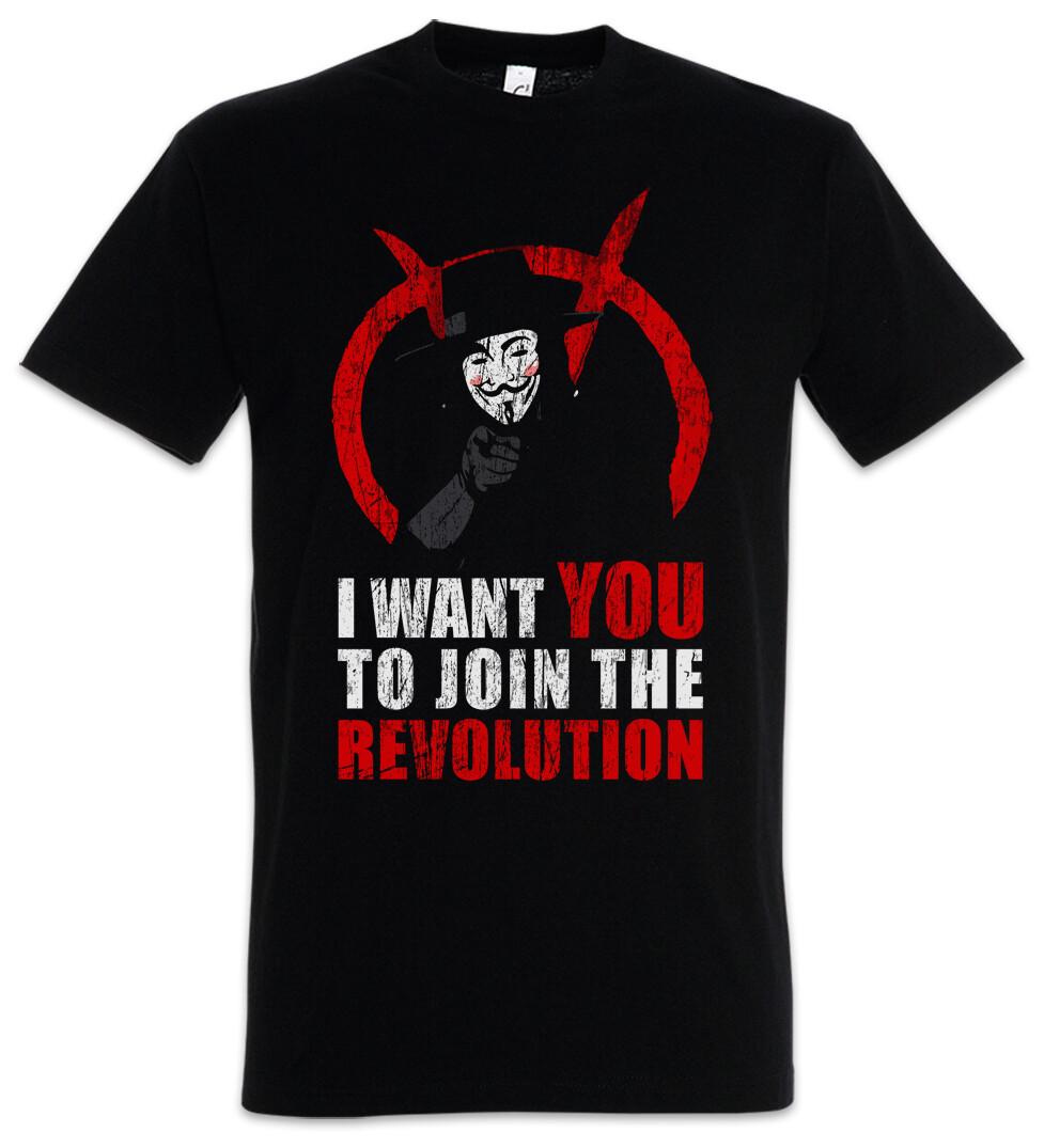 Join The Revolution T-Shirt Guy Nerd Geek Sci fi Government Government Fawkes S