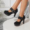 Scarpe da donna a tacco alto a décolleté, nuove per primavera ed estate, sexy, stile europeo e americano, plateau impermeabile, tacco spesso, taglie grandi, scarpe basse