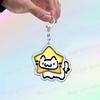 Cute Cat Cartoon Keychains for Accessories Bag Funny Meme Kawaii  Strawberry Kitten KeyChain Ring Jewelry Fans Gifts Keyrings