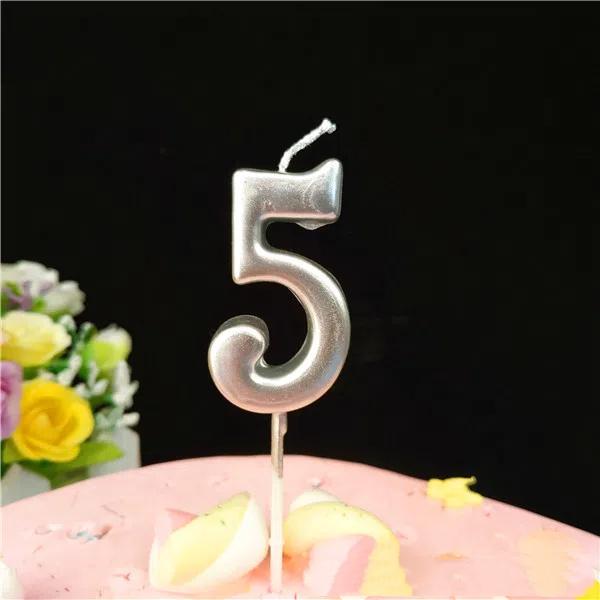 Cake Candles Silver Number 0-9 Birthday Smokeless Candles Festive Party Decor Birthday Party Cake Decoration Number Candles Girl