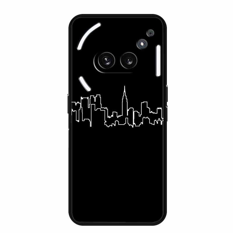 Nothing Phone 2A Luminous Hole TPU Soft Black Case with Simple Line Design