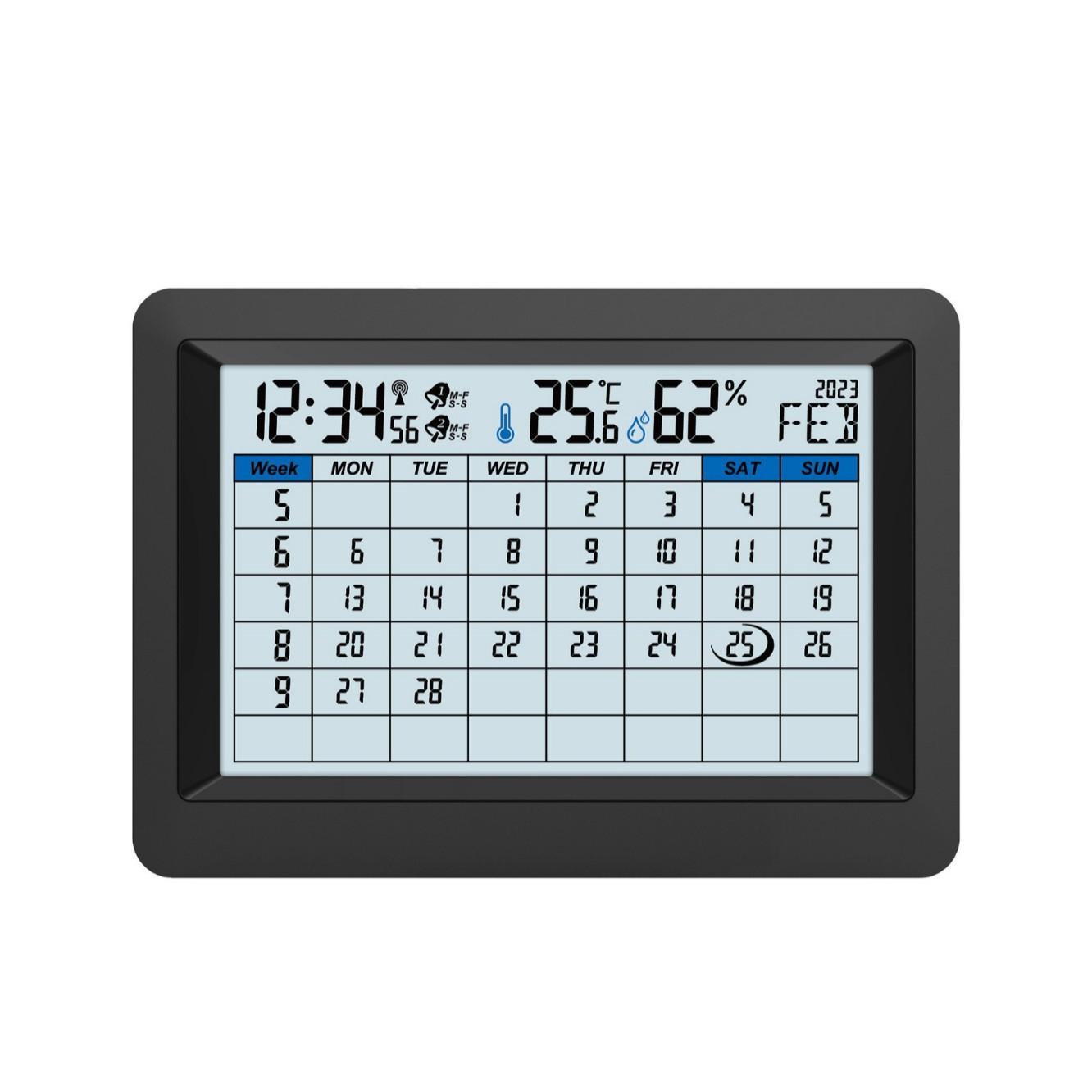 

LCD Alarm Clock Large Screen Simple Indoor Temperature and Humidity Clock Wanli Electronic Clock Double Alarm Radio Clock