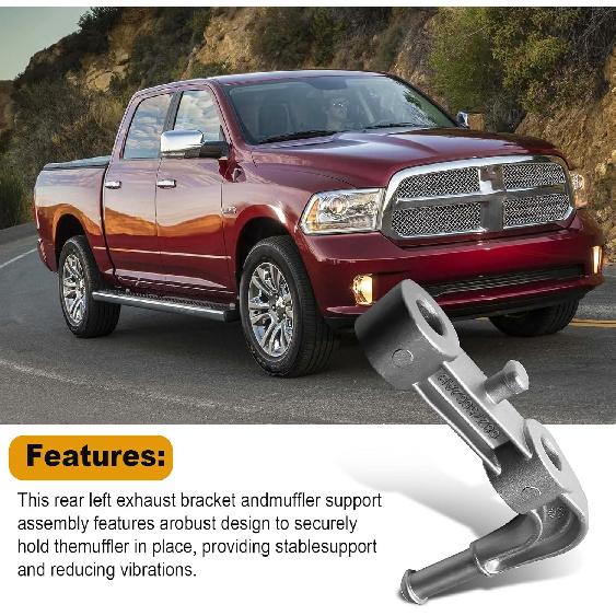 Exhaust Bracket Fit for 2019-2024 Ram 1500 5.7L 6.2L, Replace 68275662AB Muffler Hanger Assembly Rear Left Driver Side (Left Driver Side)