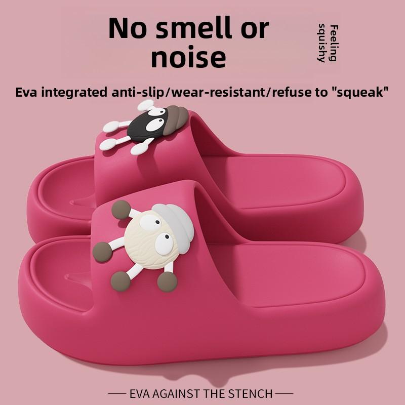 

Удобные и мягкие женские тапочки на лето - парные сандалии в мультяшном минималистичном стиле - толстые нескользящие туфли для ванной и пляжа 38-39 ярко-розовый