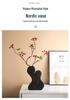 Sleek Black Geometric Ceramic Vase for Home Decor