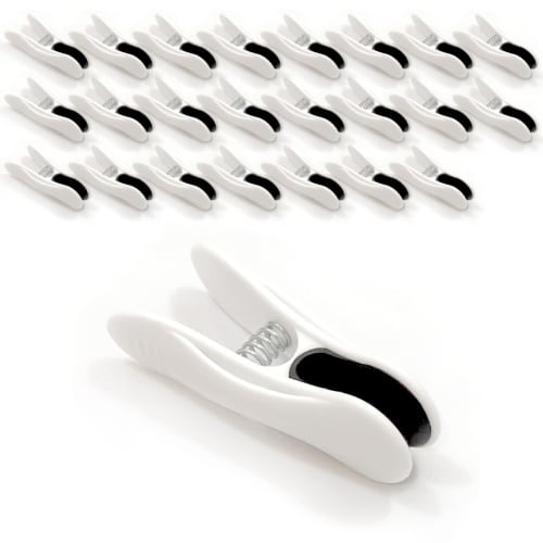 

Strong, non-marking clothespins, monotone clips, 24-pack, white, stylish, non-slip, windproof.
