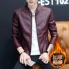 Hot Sale Autumn and Winter New Men's Inverted Triangle Casual Fashion Stand-Up Collar Fleece Leather Jacket Thickened Jacket
