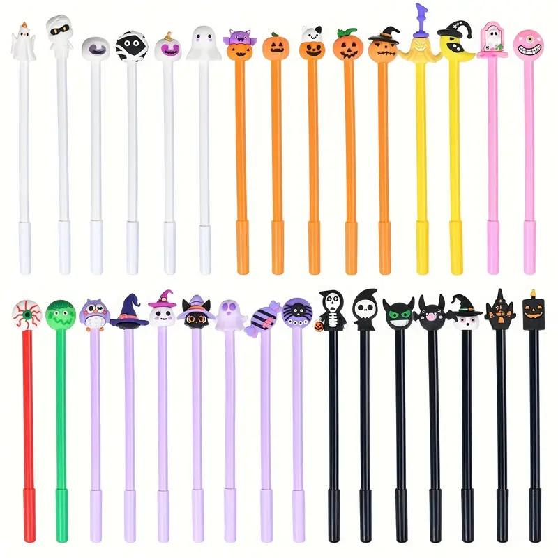 20Pcs Halloween Themed Gel Pens Pumpkins, And Witch Hats - Perfect for Classroom Rewards Or Back-To-School Stationery Gifts
