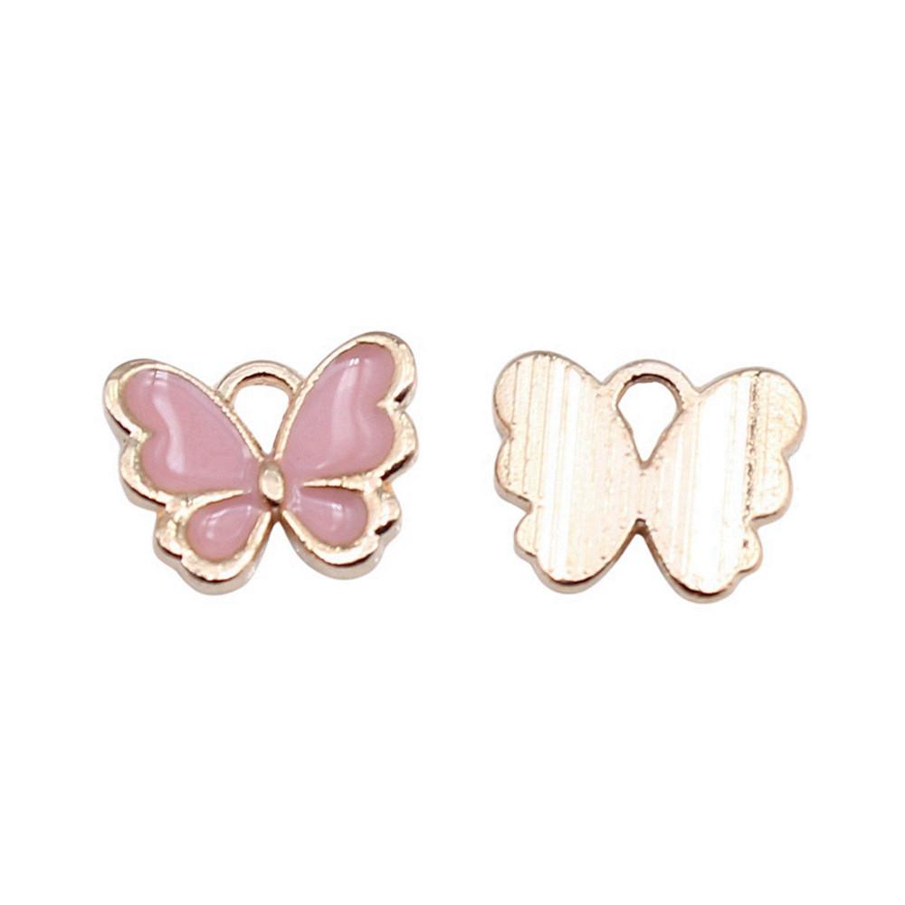 Enamel Charms Multi Color Butterfly Pendants For Floral Themed Jewelry