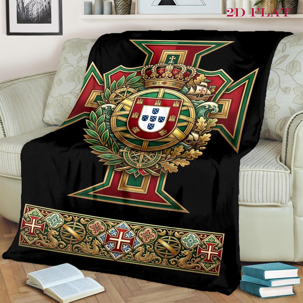 Royal Heraldry Ornate Design Blanket Camping Trip Soft and Comfortable Outdoor Plush Blanket Bedroom Air Conditioning Blanket