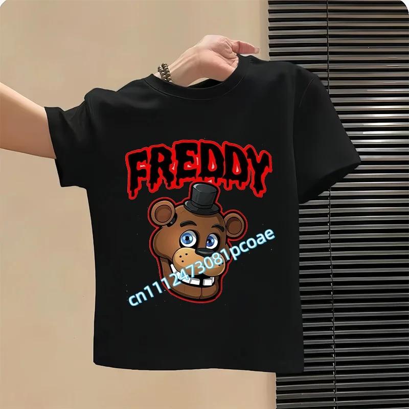 Graphic T-shirt Children Casual Sports Tops Short Sleeves Kids Clothing New Five Nights At Freddys Kids Cartoon