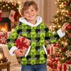 Kids Long Sleeve Christmas Print Hooded Sweatshirt Casual Pullover Top for Holiday