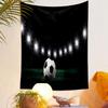Soccer Ball on Field with Lights Patterned tapestry home decor, suitable for bedroom and living room, gift