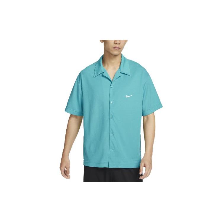 Nike Dri Fit Shirts Men's Cyan Lapel Moderate Shirt FB6985-367