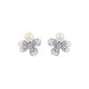 Gradient Crystal Flower Stud Earrings: Elegant Luxury French-Inspired Design for Women