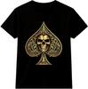 Skull Spade T Shirt Gothic Vintage Playing Card Emblem Graphic Tee