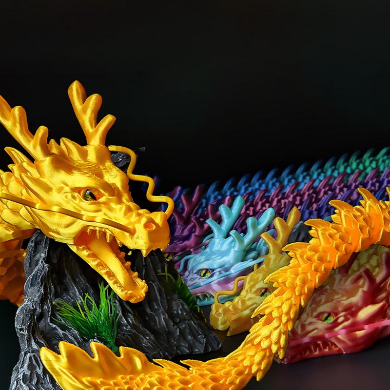 3D Printed Movable Chinese Dragon Toy Ornament - Large, Creative, Hot Seller