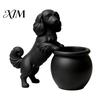 Small Herbaceous Flower Holder 3D Printed Long Haired Dachshund Planter, Cute Dog Flowerpot for Cactus Air Decorative Ceramic Look Pot Plants