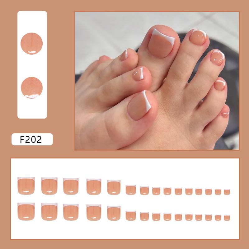 

Simple and gentle French fashion girl white versatile European and American ins style removable toenails wear 30 pieces of nails