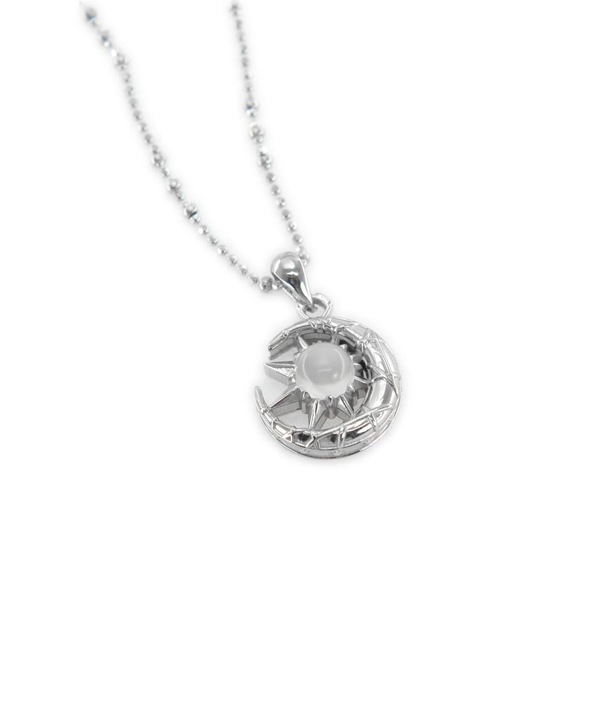 Vivus Lucia Stars 1 Moon N Moonstone Silver Necklace