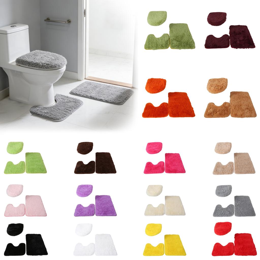 Toilettenmatte, Saugfähig Und Rutschfest, Dreiteiliges Set, Badezimmerteppich, Wollteppich.