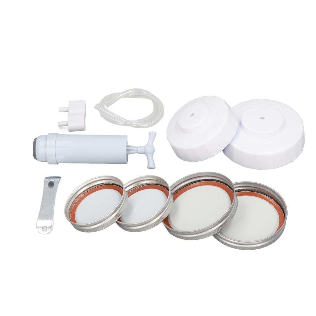 Mason Jar Vacuum Sealer Kit Jar Vacuum Sealing Accessory with Hose Lid Manual Portable Vacuum Pump