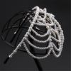 Lightweight Prom Event Headband Pearls Mesh Hair Accessory Fashionable Hair Decors For Parties And Ceremonies