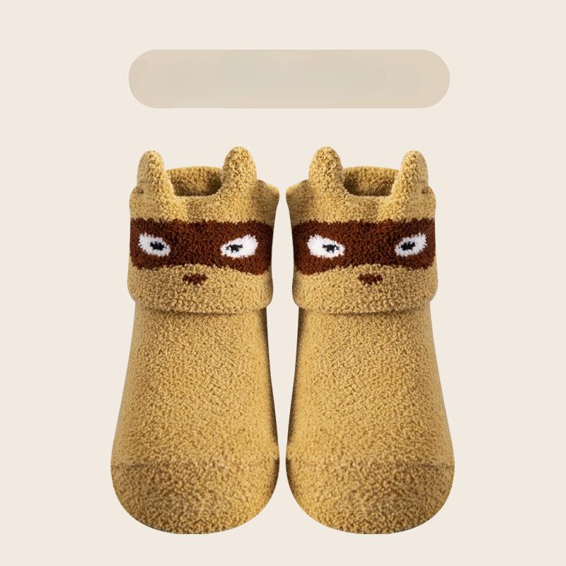 

Детские противоскользящие носки из кораллового флиса, осенне-зимние теплые и толстые носки для новорожденных, домашние носки для новорожденных девочек и мальчиков S 1-3Years