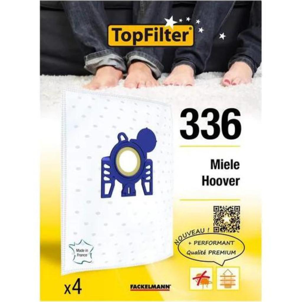 Lot de 4 sacs aspirateur Miele et Hoover TopFilter Premium ref. 64336