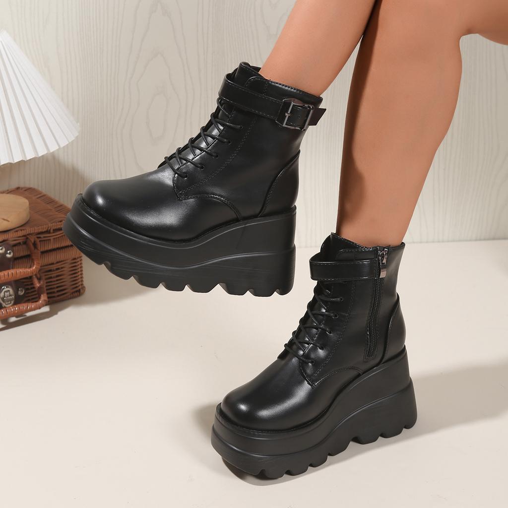 Women Boots Gothic Style Cosplay High Boots Ladies  New Platform Wedges Women Shoes Trend Comfort Long Tube Leather Boots