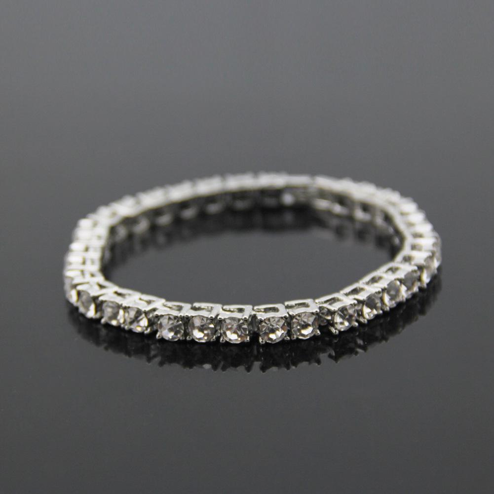 Men's Hip-Hop Single Row Diamond Bracelet - European & American Trend