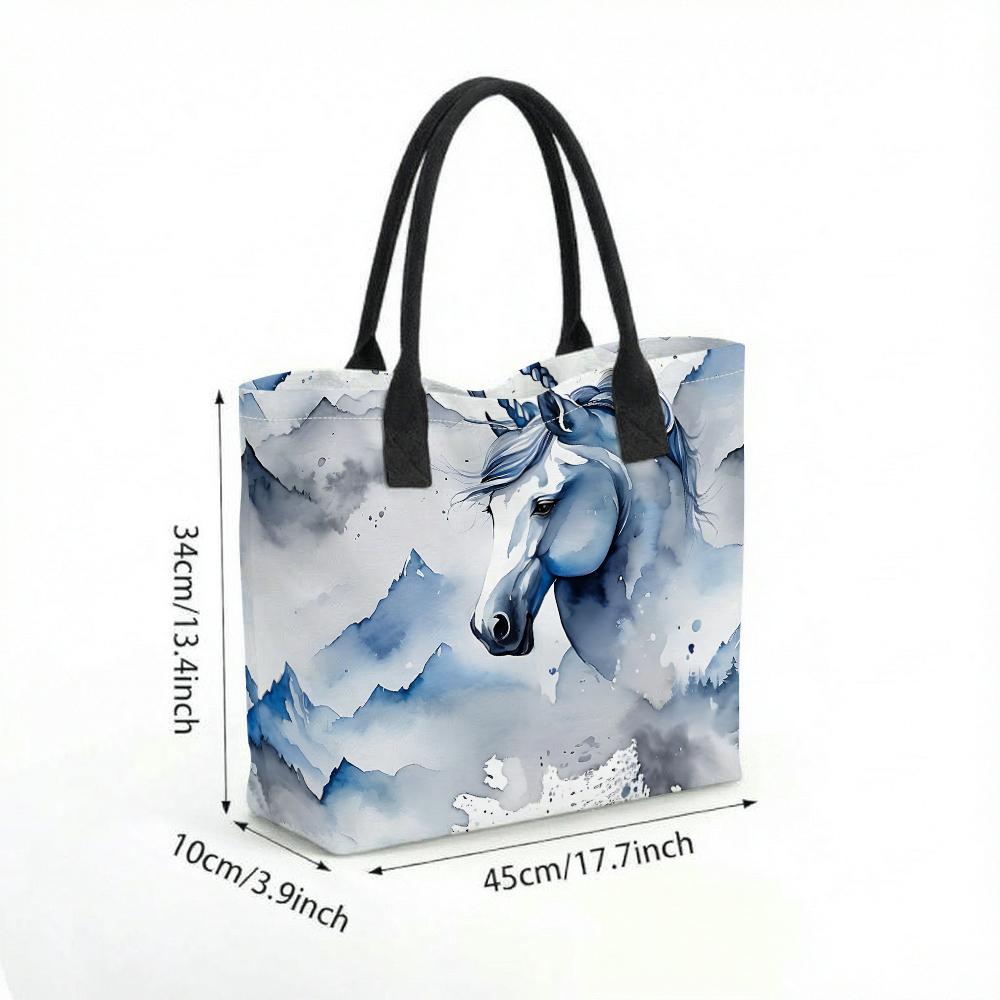  Watercolor Unicorn Tote Bag Stylish Casual Large Capacity Shoulder Handbag for Daily Use