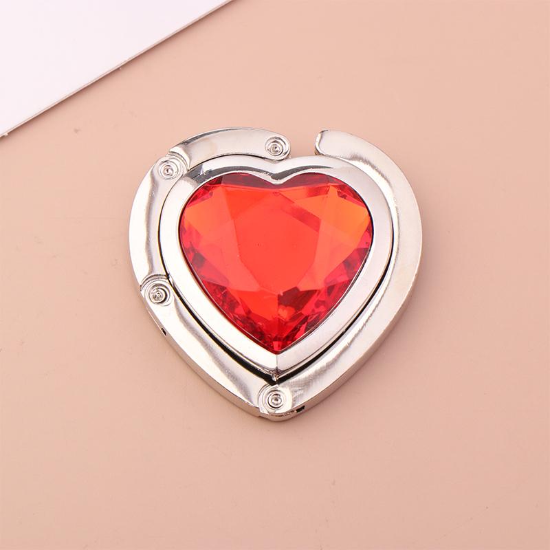 Heart Shaped Folding  Handbag Hook Bag Hanger Portable Foldable Table Hook Organizer Table Side Hooks Bag Accessories