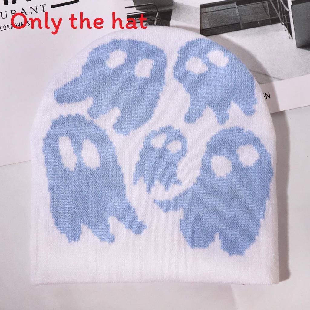 Ghost Pattern Beanie For Autumn Winter Outdoor Activities And Street Fashion